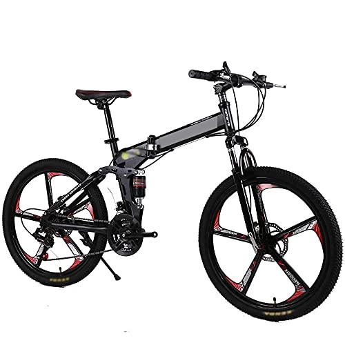 Folding Bike : Folding Bicycle Mountain Bike, 24 And 26 Inch Knife High Carbon Steel Double Disc Brake Adult Exercise Mountain Bicycle, 26 inches, 27speed