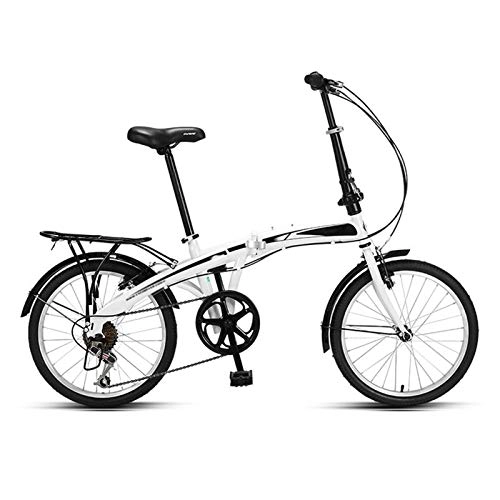 Folding Bike : Folding Bicycle, Professional 7 Speed Gears - Women's Light Work Adult Adult Ultra Light Variable Speed Portable Adult Small Student Male Bicycle Folding Carrier Bicycle Bike 20 Inch Red / white