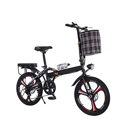 Folding Bike : Folding Bicycles, 20-inch Disc Brakes, Variable Speed And Shock-absorbing Women's Small Bicycles, Adult Portable Variable Speed Folding Sports Bicycles, Suitable For School, Commute, Outing And Exerci