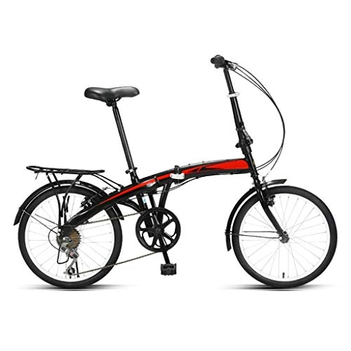 Folding Bike : Folding Bike 20 Inch 7 speeds Bicycle Adult Students Ultra-Light Portable Women's City Riding Mountain Cycling for Travel Go Working, Carrying Bracket