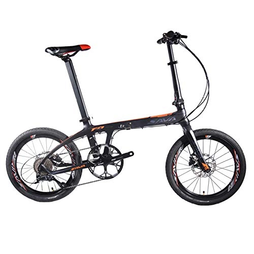Folding Bike : Folding Bike 20 inch Folding Bicycle Foldable Carbon Folding Bike 20 inch with 105 22 Speed Mini Compact City Bike-Black Orange_22S 105 R7000_China