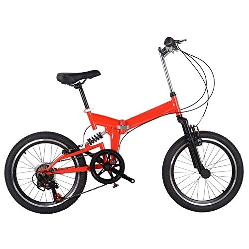 Folding Bike : Folding Bike, 20 Inch with Anti-Skid And Wear-Resistant Tire Shock Absorption Mountain Folding Bicycle Lightweight Iron Frame for Adults Student Childs