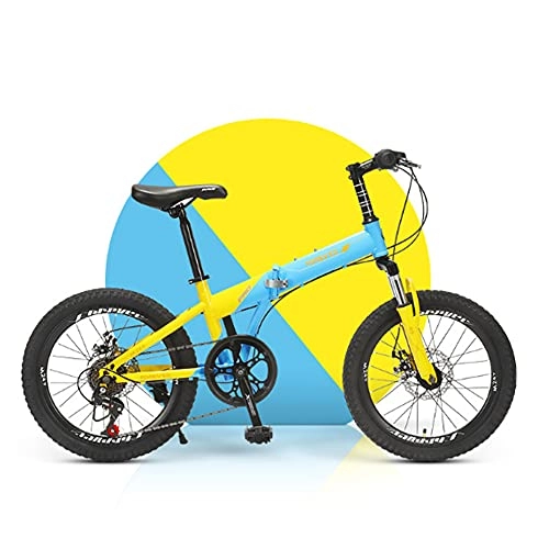 Folding Bike : Folding Bike 20 Inches, Variable Speed Wheel, Dual Suspension Folding Mountain Bike, Adult Student Lady City Commuter Outdoor Sport Bike / A