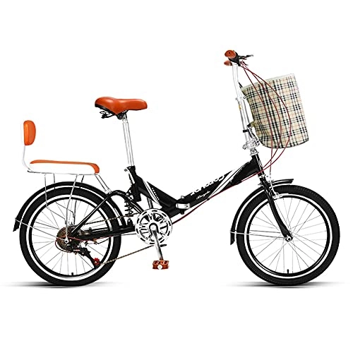 Folding Bike : Folding Bike 20 Inches, Variable Speed Wheel, Dual Suspension Folding Mountain Bike, Adult Student Lady City Commuter Outdoor Sport Bike / C / 20inch / 6 Speed