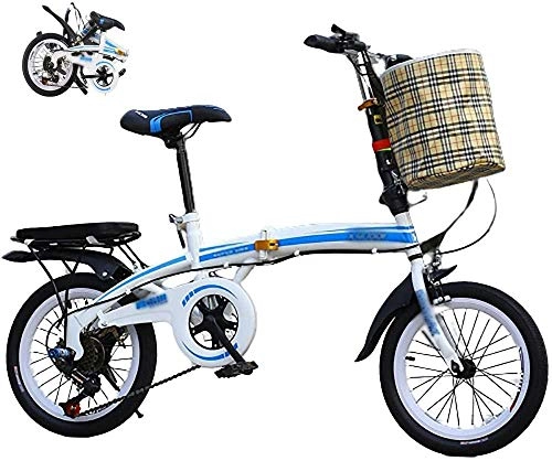 Folding Bike : Folding Bike 20inch Men Women Foldable Bicycle Lightweight Mini Folding Bike with V Brake City Folding Compact Bike Bicycle Urban Commuter Adult-blue