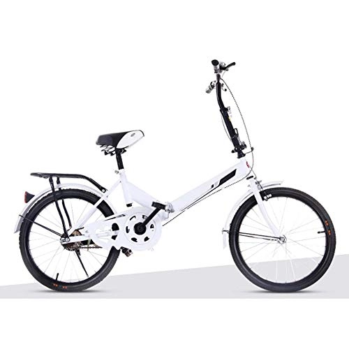 Folding Bike : Folding Bike, 6 Speed Lightweight Aluminum Frame Dual Disc Brake Bicycle Road Bike Bicycle Variable Speed Bike Safety Protection for Adults, White