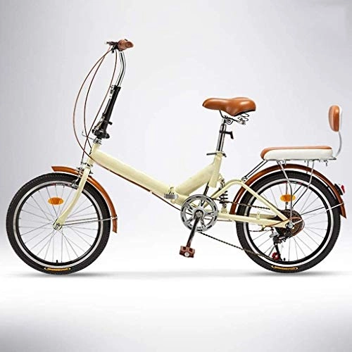 Folding Bike : Folding Bike 6 Speed Mountain Bicycle Cruiser 20in Adult Student Outdoors Sport Cycling High Carbon Steel Portable Foldable Bike for Men Women Lightweight Folding Casual Damping Bicycle ( Color : C )