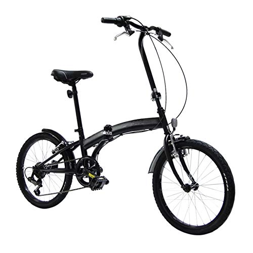 Folding Bike : Folding Bike 7 Speed Gearbox, Wheels 20", Matte Black, Lightweight, Takes up little space