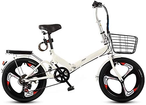 Folding Bike : Folding Bike 7 Speed Mountain Bicycle 20in Adult Student Outdoors Sport Mountain Cycling Ultra-light Portable Foldable Bike for Men Women Lightweight Folding Casual Damping Bicycle ( Color : White )