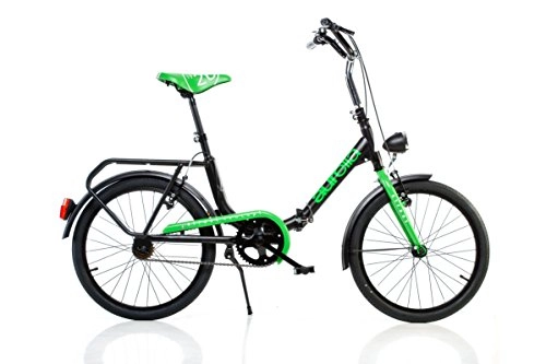 Folding Bike : Folding Bike Aurelia 20 Inch Black Green Light Weight