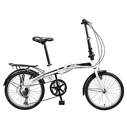 Folding Bike : Folding Bike City Bicycle, Shimano 7 Derailleur Gears, Folding System, 20 inch Foldable Bicycles Portable Lightweight City Travel Exercise for Adults Men Women