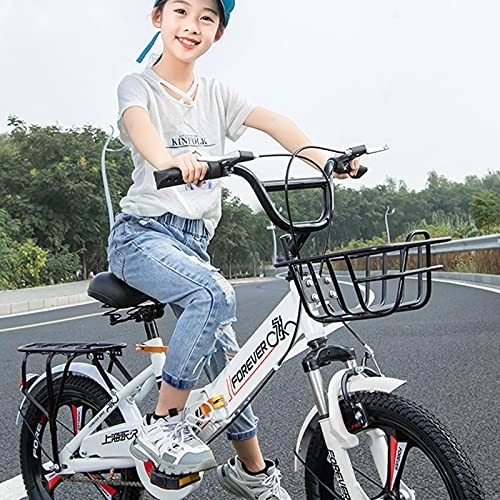 Folding Bike : Folding Bike, Foldable Bicycle for Adult Student, Ultra-Light Portable Women's City Mountain Cycling for Outdoor Sports(Size:16inch, Color:White)