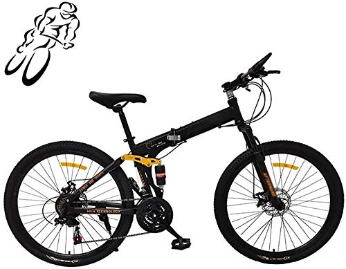 Folding Bike : Folding bike folding mountain bike full suspension MTB folding outroad bikes folded 26 inch 21speed dual disc brakes Mountain bike damping-A_26in 21 Speed