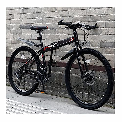 Folding Bike : Folding Bike for Adults, Adult Mountain Bike, High-Carbon Steel Frame Dual Full Suspension Dual Disc Brake, Outdoor Bicycle for Daily Use Trip Long Journey / B / 24inch