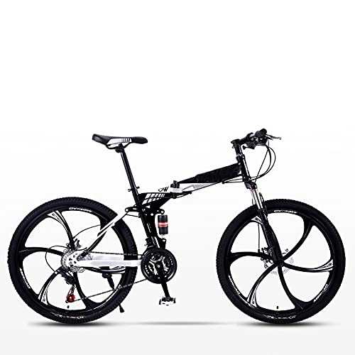 Folding Bike : Folding Bike for Adults, Mountain Bikes 24 26 Inches Three Knife Wheel Mountain Bicycle Dual Disc Brake Bicycle / B / 24inch
