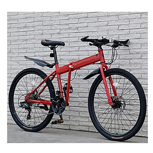 Folding Bike : Folding Bike for Adults, Mountain Bikes 24 26 Inches Three Knife Wheel Mountain Bicycle Dual Disc Brake Bicycle / C / 24inch