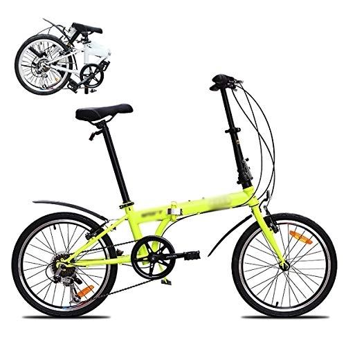 Folding Bike : Folding Bike, Men Women Foldable Bicycle, Folded Within 10 Seconds, Streamline Frame, 20in 6 Speed ​​City Folding Mini Compact Bike Bicycle Urban