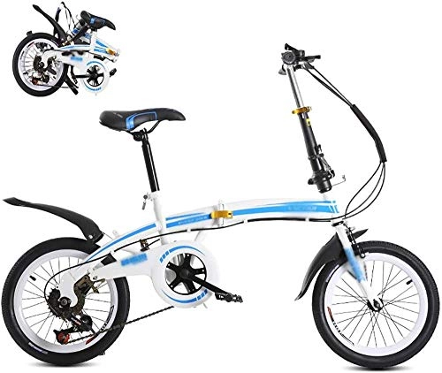 Folding Bike : Folding Bike Men Women Foldable Bicycle Lightweight Mini Folding Bike with V Brake City Folding Compact Bike Bicycle Urban Commuter Adult 20inch-blue