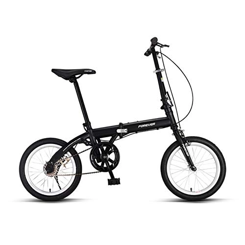 Folding Bike : Folding Bikes, 16 Inch Mini Portable Student Comfort Speed Wheel Folding Bike for Men Women Lightweight Folding Casual Bicycle (Color : Black)