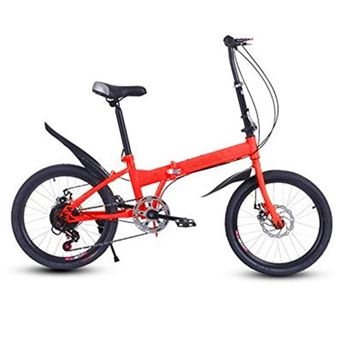 Folding Bike : Folding Bikes Mini Portable 20 Inch Student Bicycle Lightweight Variable Speed Double Disc Brake for Adults Men and Women