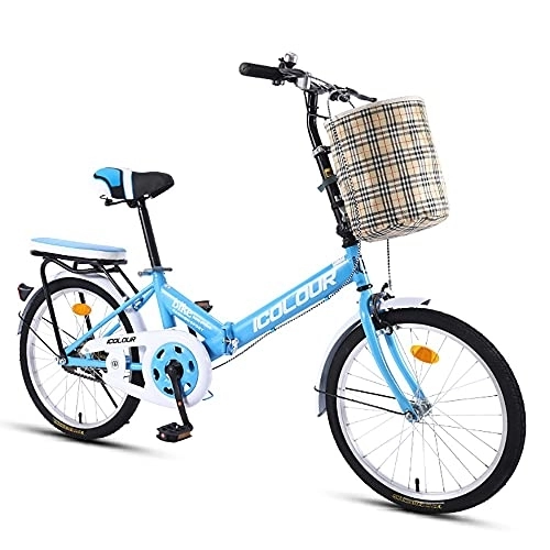 Folding Bike : Folding City Bike, 20 Inch Mini Portable Student Comfort Speed Wheel Folding Bike for Men Women Lightweight Folding Casual Bicycle, City Compact Urban Commuters