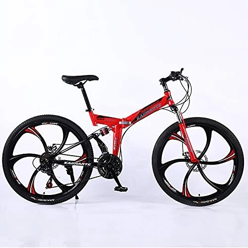 Folding Bike : Folding Mountain Bike, Dual Disc Brake Comfortable Mobile Portable Compact Lightweight Folding Bikes Adult Student Lightweight Bike, C, 24 inch 24 speed