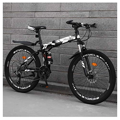 Folding Bike : Full Suspension MTB Foldable Bike, Folding Outroad Bicycles, Folded Within 15 Seconds, Folding Mountain Bike, 24 * 26in ​​City Mini Folding Bike 21 * 24 * 27 Speed