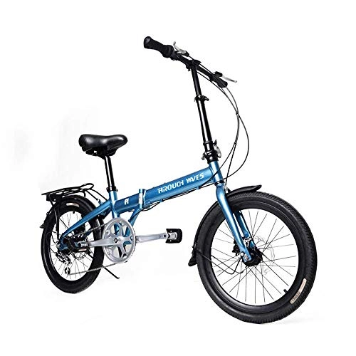 Folding Bike : FZC-YM Folding Mini Bike, 20-Inch Wheels, Variable Speed Bicycle, Adjustable Seat Cycling Bikes, Gears Dual Disc Brakes Mountain Bicycle Adult Student Lightweight Bike
