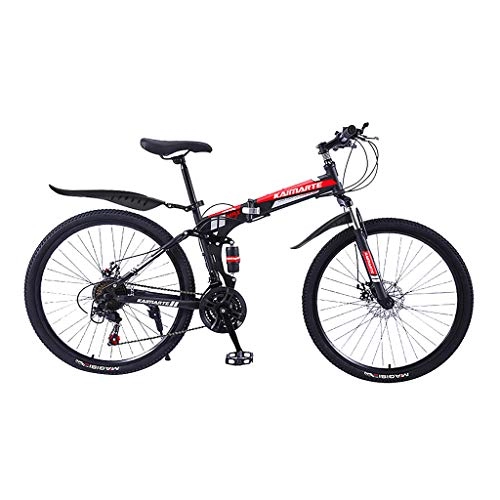 Folding Bike : Gofodn Adult Mountain Bike, Foldable Bicycle for Women Men, 20 Inch Variable Speed Damping Folding Bicycle