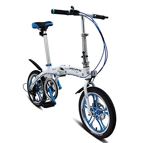Folding Bike : Grimk Folding Bikes City Bicycle For Adults Men Women Teens Unisex, with Adjustable Handlebar & Seat Folding Pedals, lightweight, aluminum Alloy, comfort Saddle, White