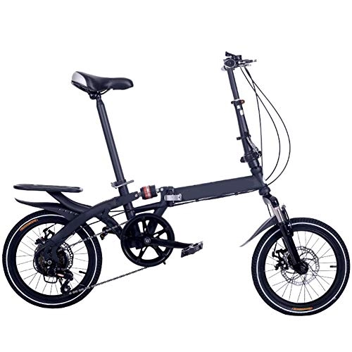 Folding Bike : GSSDWW Folding bicycle, six-speed gear shift, shock-absorbing design, front and rear dish sandboxes, suitable for adults / students