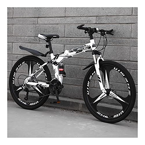 Folding Bike : GUHUIHE BMX Folding Mountain Bike 24 / 26-Inch Double Shock Absorption Integrated Wheel Folding Bike Bycycle for Men Bicicleta (Color : 4 Three one wheel, Size : 21 Speed)