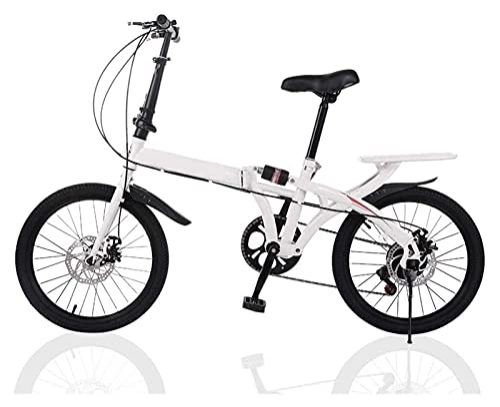 Folding Bike : GUHUIHE Foldable Bike, 20 Inch Comfortable Mobile Portable Compact Lightweight Speed Finish Great Suspension Folding Bike for Men Women - Students and Urban Commuters