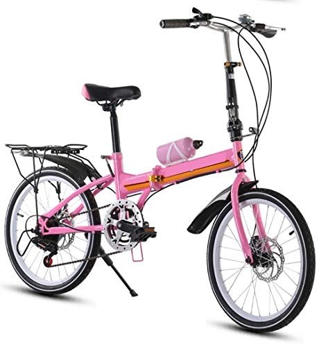 Folding Bike : GUI-Mask SDZXCBicycle Double Disc Brake Folding Bicycle Can Bring People Variable Speed Bicycle with Rear Shelf 20 Inch