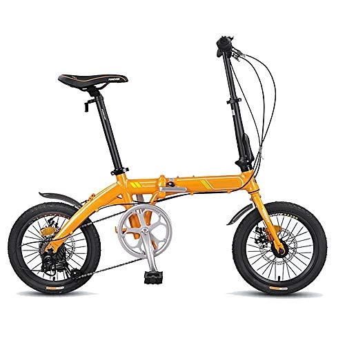 Folding Bike : GUI-Mask SDZXCFolding Bicycle Aluminum Alloy Shift Male and Female Students Lightweight Bicycle Small Road Sports Car 16 Inch 7 Speed