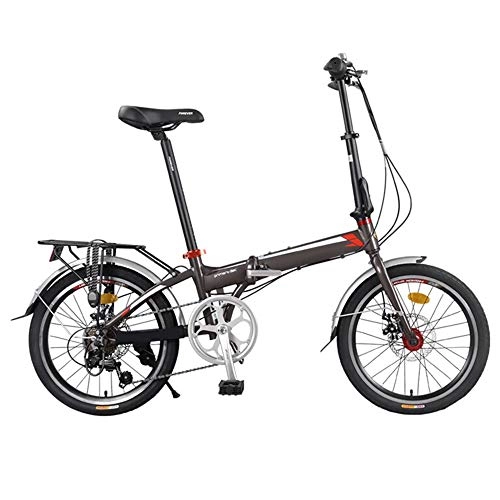 Folding Bike : GUI-Mask SDZXCFolding Bicycle Aluminum Frame for Men and Women Portable Bicycle 20 Inch 7 Speed