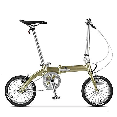 Folding Bike : GUI-Mask SDZXCFolding Bicycle Aluminum Frame Single Speed Mini Fast Folding 14 Inch Ultra Light