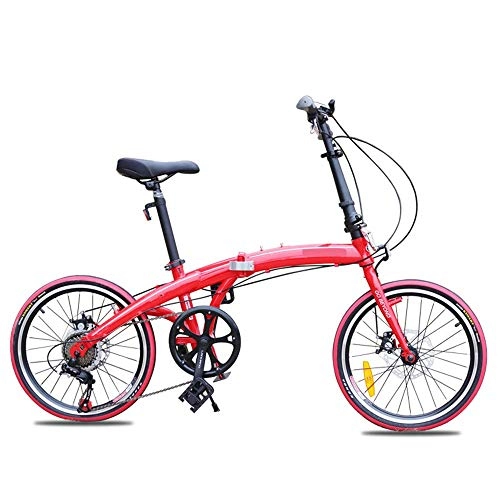 Folding Bike : GUI-Mask SDZXCFolding Bicycle Front and Rear Disc Brakes Mini Road Bike Student Bicycle 20 Inch
