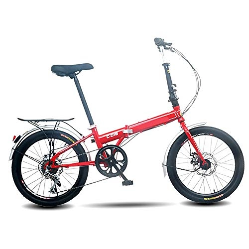 Folding Bike : GUI-Mask SDZXCFolding Bicycle Front and Rear Disc Brakes to Install Shelf Version of Variable Speed Folding Bike 20 Inch