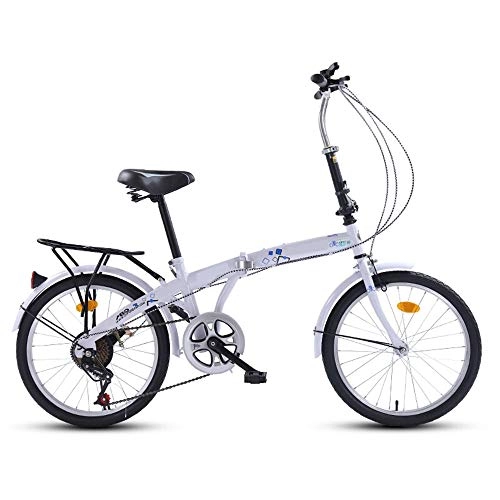 Folding Bike : GUI-Mask SDZXCFolding Bicycle High Carbon Steel Ultra Light Portable Shift Small Mini Student Men and Women Adult Bicycle 20 Inch 7 Speed