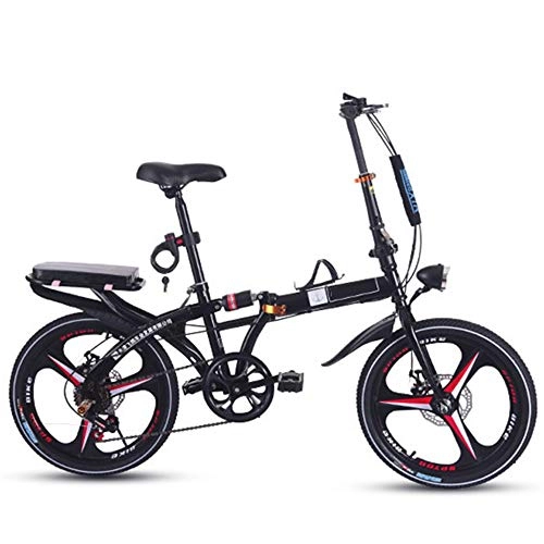 Folding Bike : GUI-Mask SDZXCFolding Bicycle Integrated Wheel Shifting Damping Female Student Adult Travel Bicycle 16 Inch 20 Inch