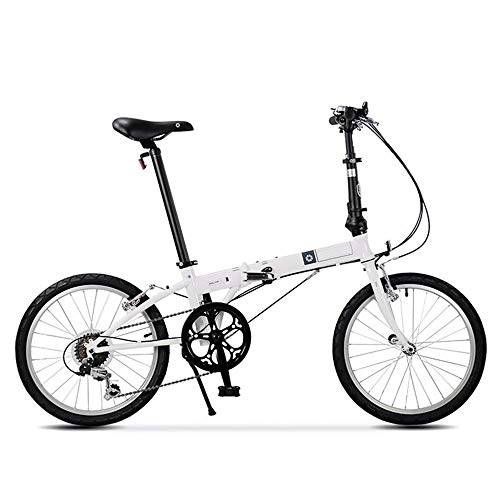 Folding Bike : GUI-Mask SDZXCFolding Bicycle Shifting Shock Absorption Automatic Locking Casual Cycling Male and Female Students 20 Inch 6 Speed