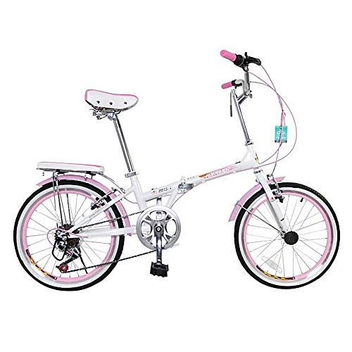 Folding Bike : GUI-Mask SDZXCFolding Car Color with Carbon Steel Frame Fast Loading Men and Women Children Bicycle 7 Speed 20 Inch