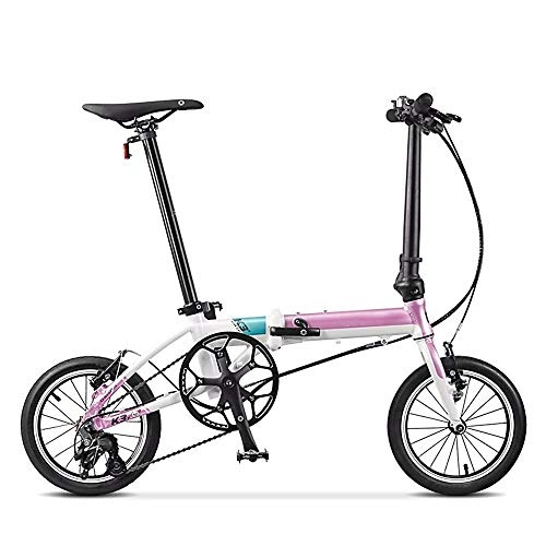 Folding Bike : GUI-Mask SDZXCFolding Car Couple Mini Ultra Light Small Wheel Folding Bike Adult Men and Women Bicycle 14 Inch