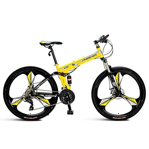 Folding Bike : GUI-Mask SDZXCFolding mountain bike bicycle 21 speed double shock double disc brake mountain bike 26 inches