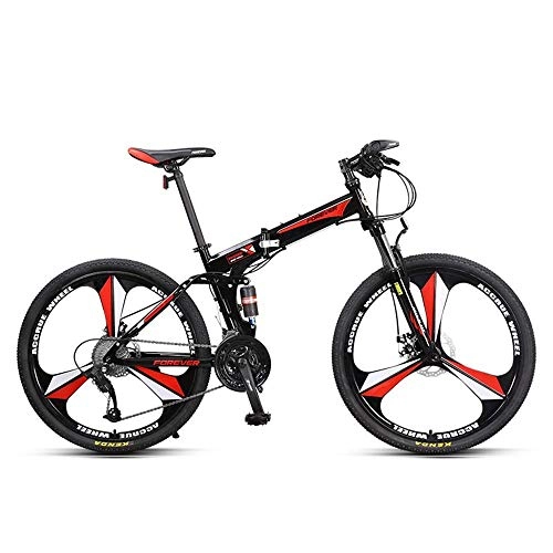 Folding Bike : GUI-Mask SDZXCFolding Mountain Bike Bicycle Adult Men's Variable Speed Off-Road Double Shock Absorption Soft Tail 26 Inch 27 Speed