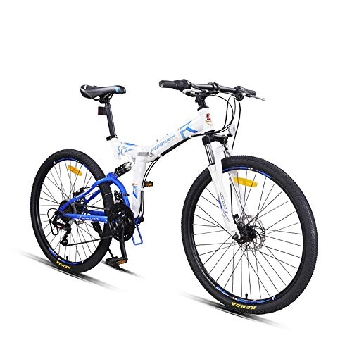 Folding Bike : GUI-Mask SDZXCFolding Mountain Bike Bicycle Speed Male Adult with Double Shock Absorption Soft Tail Off-Road Student Racing