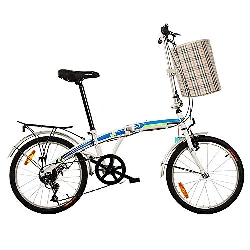 Folding Bike : GUI-Mask SDZXCFolding Mountain Bike High Carbon Steel Frame Shifting Belt Shelf Folding Bike 20 Inch 7 Speed