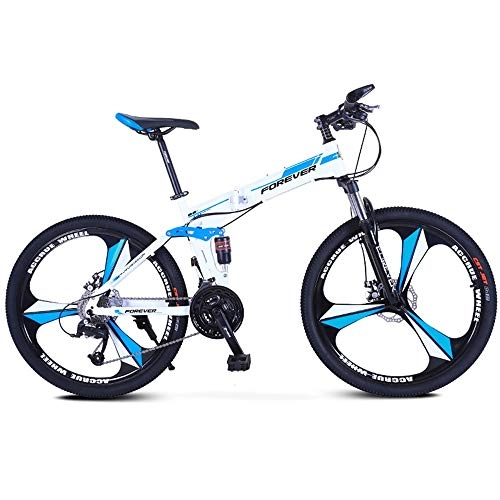 Folding Bike : GUI-Mask SDZXCFolding Mountain Bike Shift Front and Rear Shock Absorbing Bicycle Men and Women Bicycle 27 Speed 26 Inch