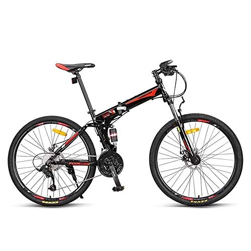 Folding Bike : GUI-Mask SDZXCFolding Mountain Bike Speed Off-Road Double Shock Absorption Soft Tail Racing 27 Speed 26 Inches